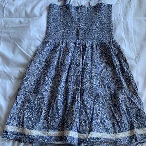 American Eagle Outfitters Navy Floral Smocked Top